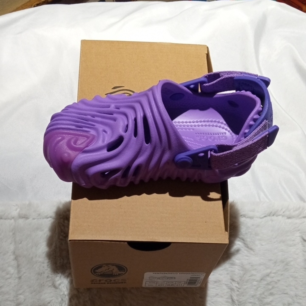 Salehe Bembury X The Pollex  Kids Purple Clogs